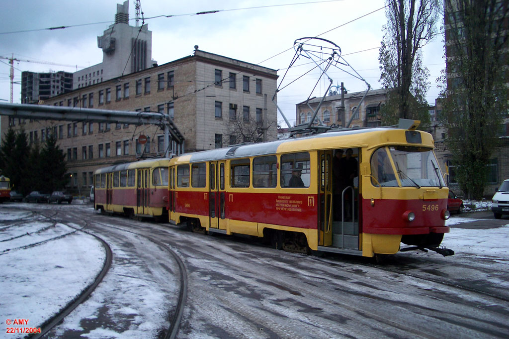 Kiev, Tatra T3SU N°. 5496; Kiev — Tramway depots: Shevchenko. Old yard at Gorkogo (Antonovycha) str.
