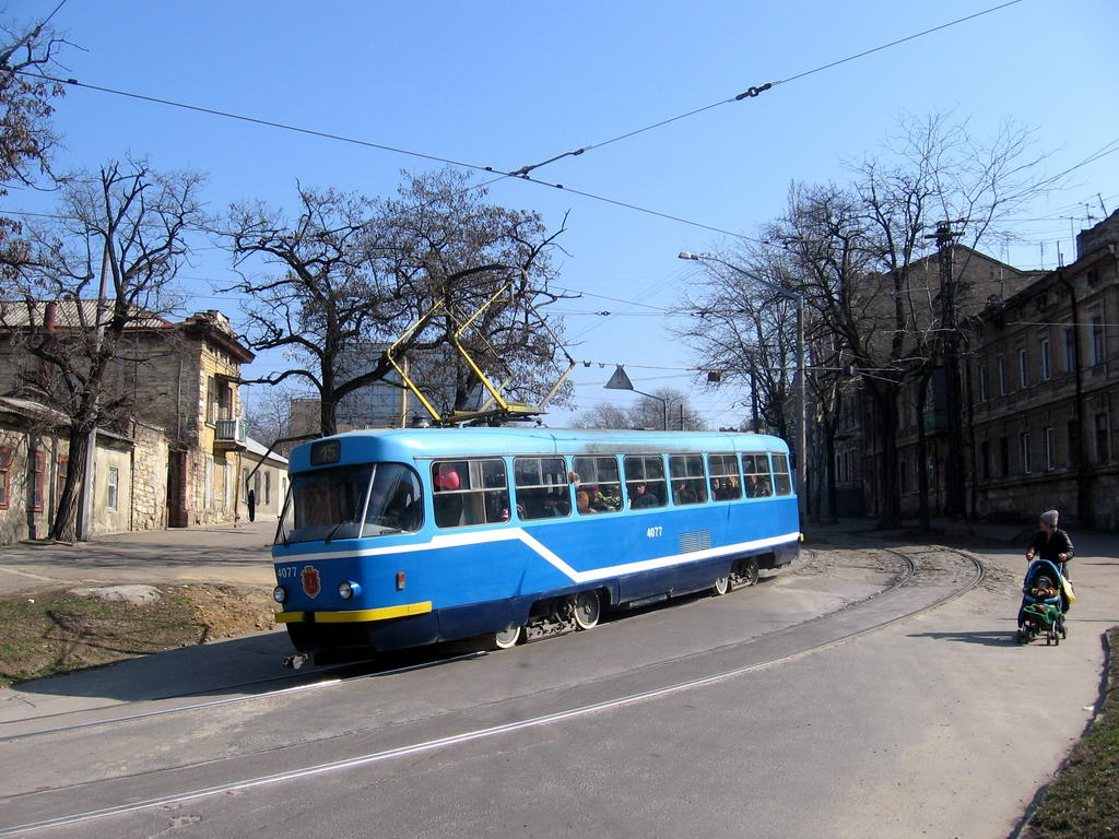 Одесса, Tatra T3R.P № 4077; Одесса — Трамвайные линии: Центр → Слободка