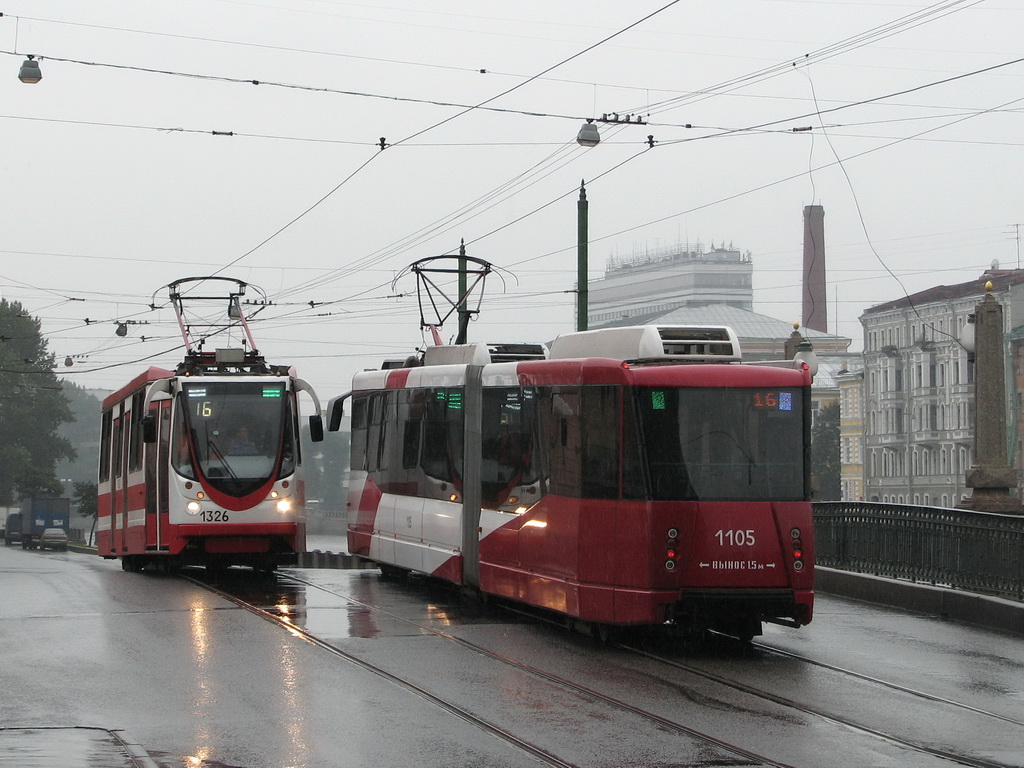 Санкт-Петербург, 71-134А (ЛМ-99АВН) № 1326; Санкт-Петербург, 71-152 (ЛВС-2005) № 1105