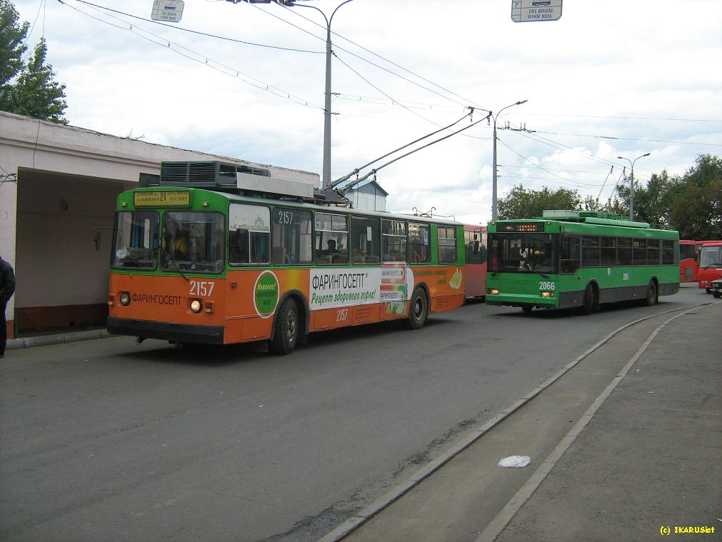 Kazanė, ZiU-682V [V00] nr. 2157; Kazanė, Trolza-5275.05 “Optima” nr. 2066