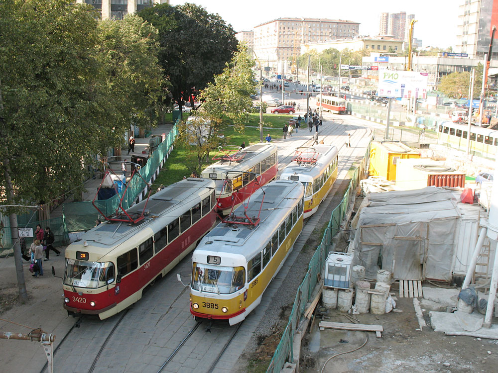 莫斯科, MTTCh # 3420; 莫斯科, Tatra T3SU # 3885; 莫斯科 — Terminus stations