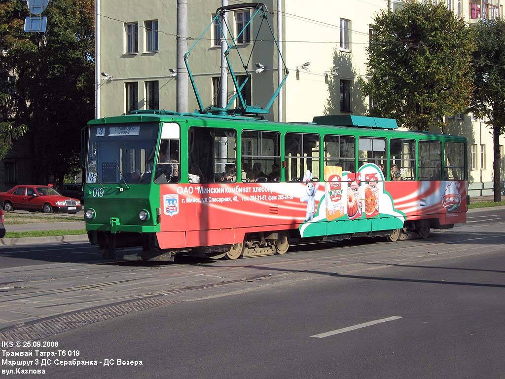 Минск, Tatra T6B5SU № 019