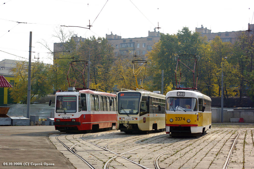 Москва, 71-134А (ЛМ-99АЭ) № 3028; Москва, 71-619А № 3101; Москва, МТТЧ № 3374