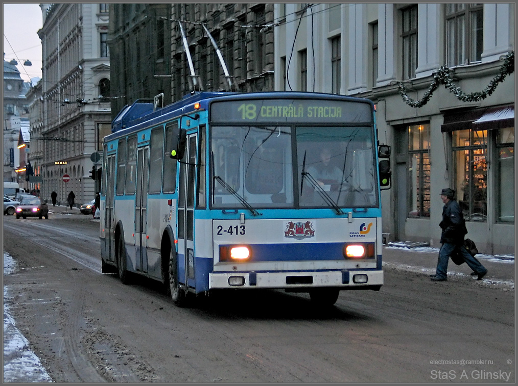 Рига, Škoda 14Tr18/6M № 2-413