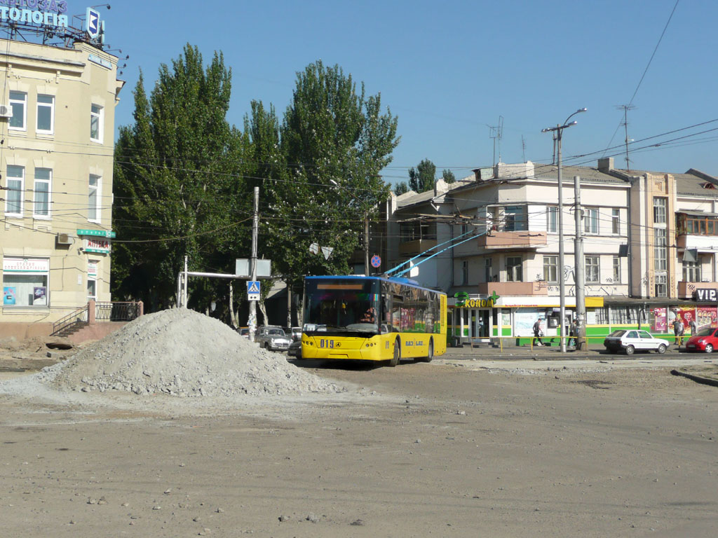 Запорожье, ЛАЗ E183D1 № 019; Запорожье — Реконструкция проспекта Ленина (Соборного) [2008]