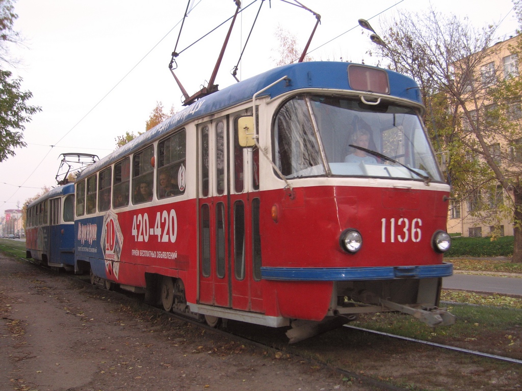 Ижевск, Tatra T3SU (двухдверная) № 1136