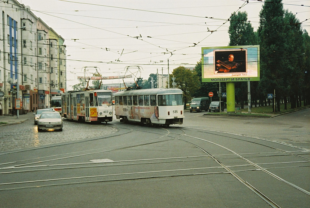 Kaliningrad, Tatra KT4SU № 403; Kaliningrad, Tatra T4D № 515