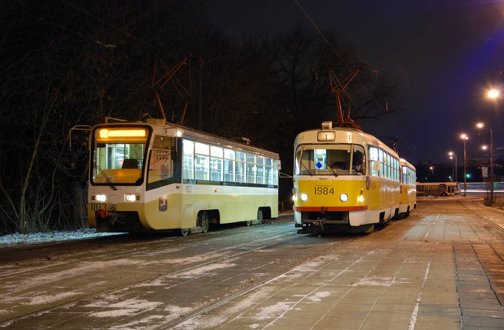 Moskva, 71-619KT č. 1103; Moskva, Tatra T3SU č. 1984 Moskva, 71-619KT č. 1103; Moskva, Tatra T3SU č. 1984