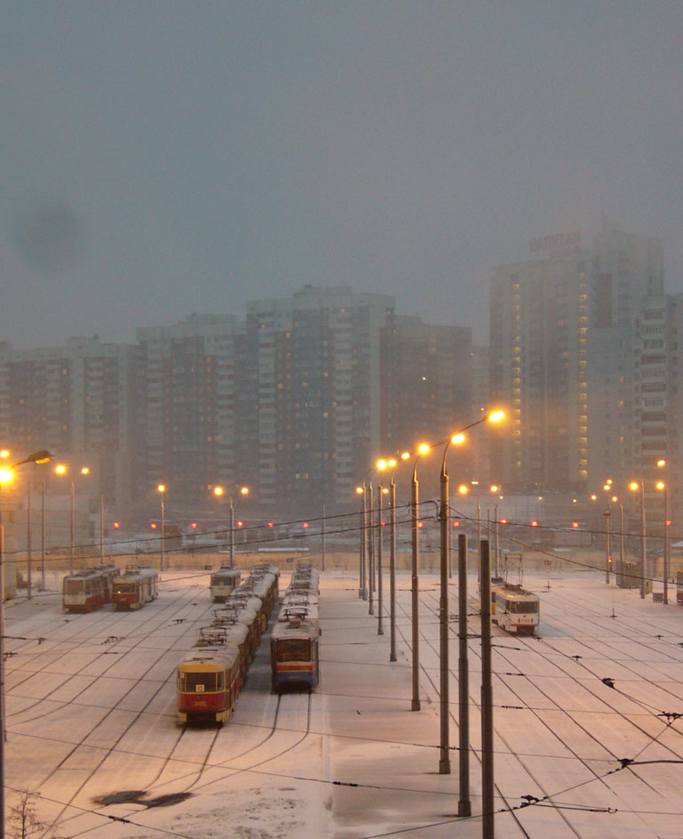Москва — Виды с высоты; Москва — Трамвайные депо: [3] Краснопресненское. Новая территория в Строгино