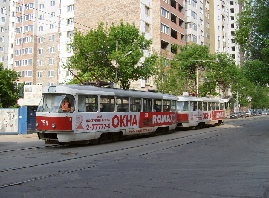 Самара, Tatra T3SU (двухдверная) № 754