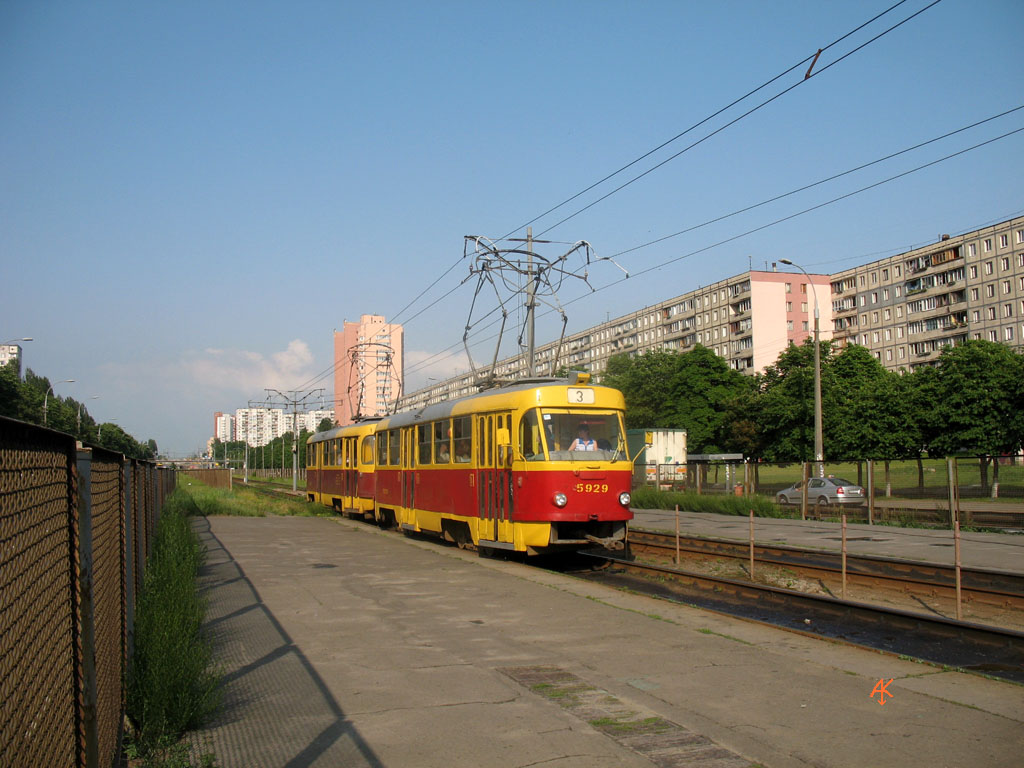 Киев, Tatra T3SU № 5929; Киев — Трамвайные линии: Скоростной трамвай Киев, Tatra T3SU № 5929; Киев — Трамвайные линии: Скоростной трамвай
