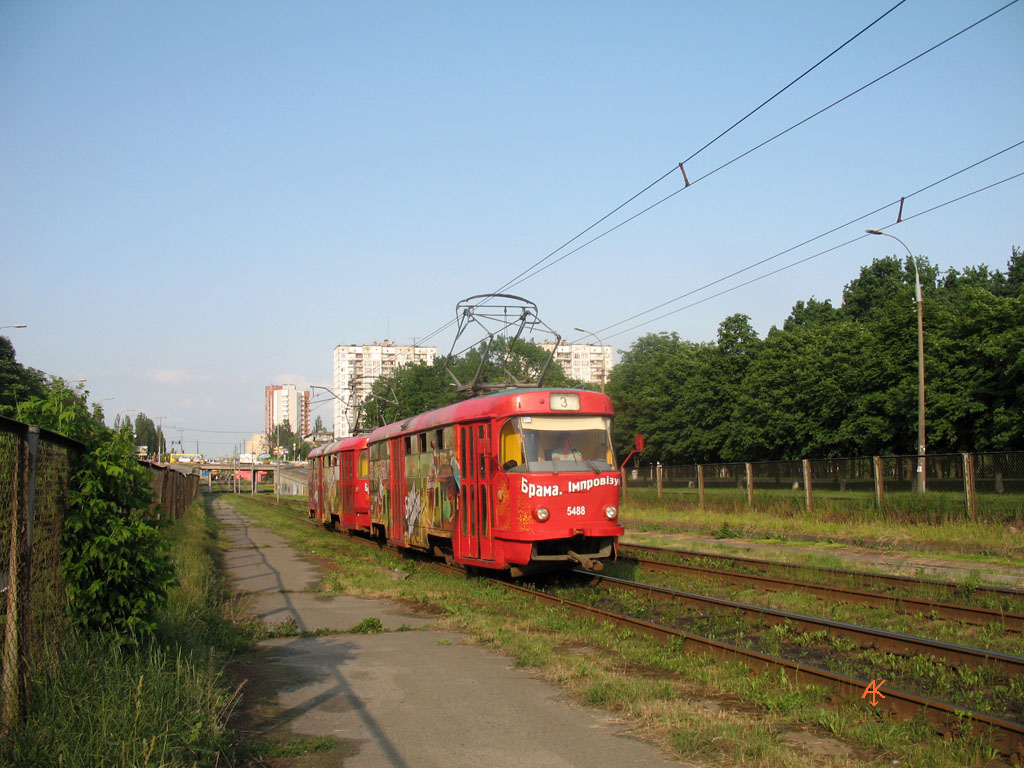 Киев, Tatra T3SU № 5488; Киев — Трамвайные линии: Скоростной трамвай Киев, Tatra T3SU № 5488; Киев — Трамвайные линии: Скоростной трамвай