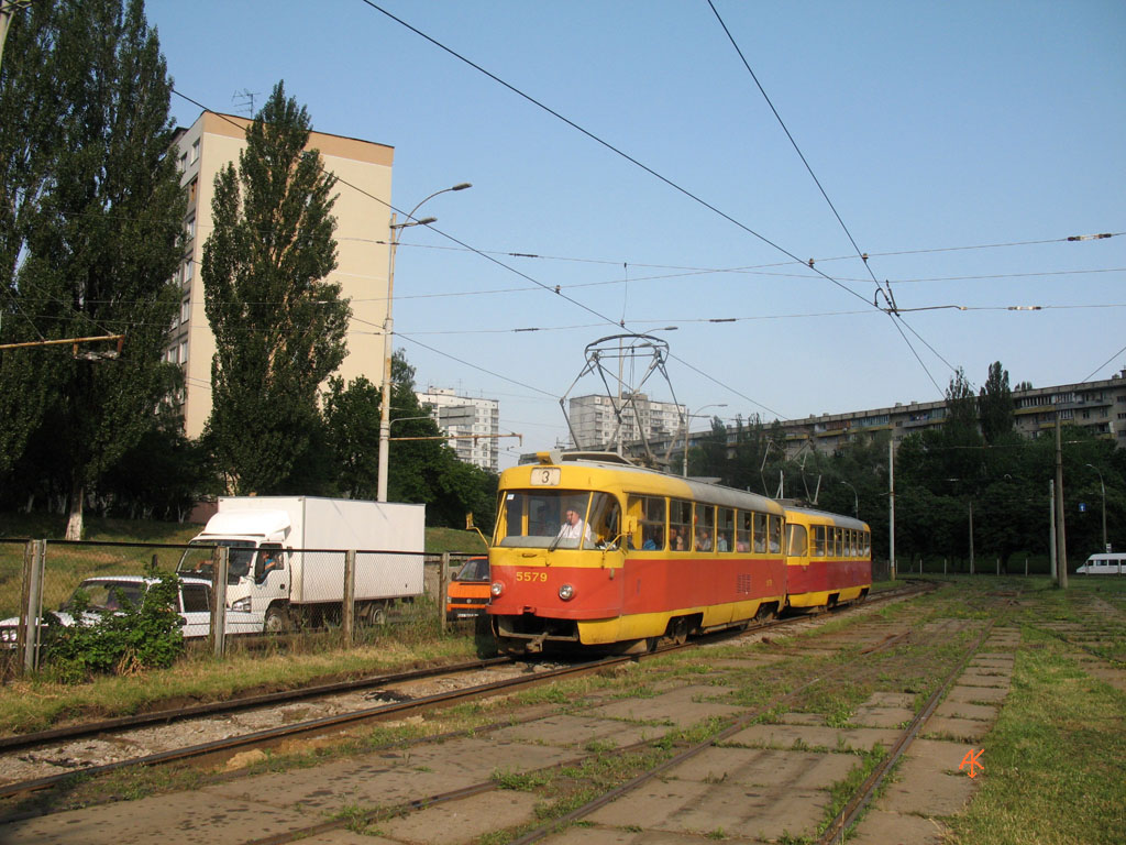 Киев, Tatra T3SU № 5579; Киев — Трамвайные линии: Скоростной трамвай Киев, Tatra T3SU № 5579; Киев — Трамвайные линии: Скоростной трамвай