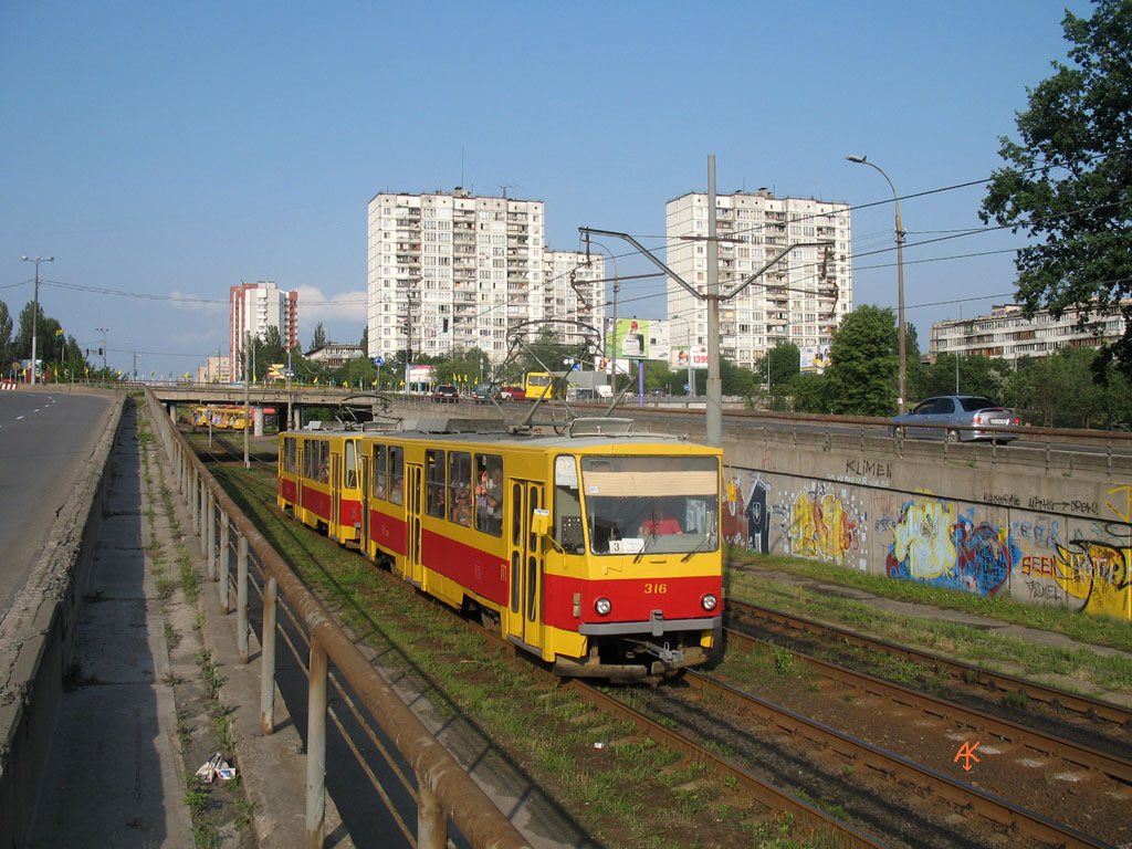 Киев, Tatra T6B5SU № 316; Киев — Трамвайные линии: Скоростной трамвай Киев, Tatra T6B5SU № 316; Киев — Трамвайные линии: Скоростной трамвай