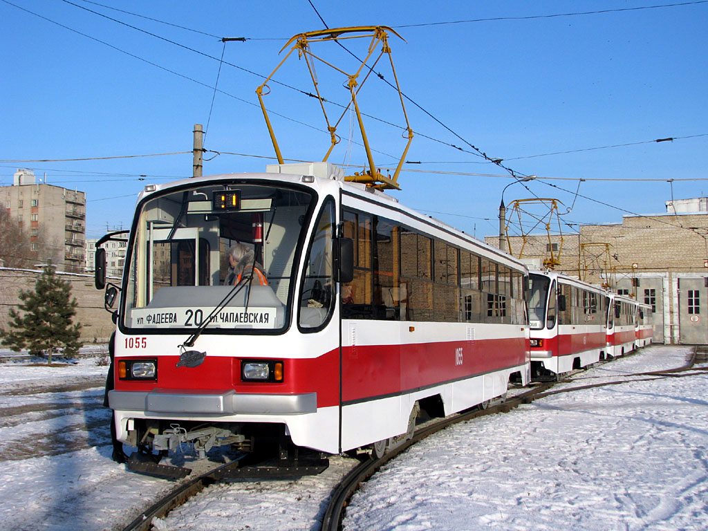 Samara, 71-405 č. 1055; Samara — Presentation of new tram cars at December 23, 2008 Samara, 71-405 č. 1055; Samara — Presentation of new tram cars at December 23, 2008