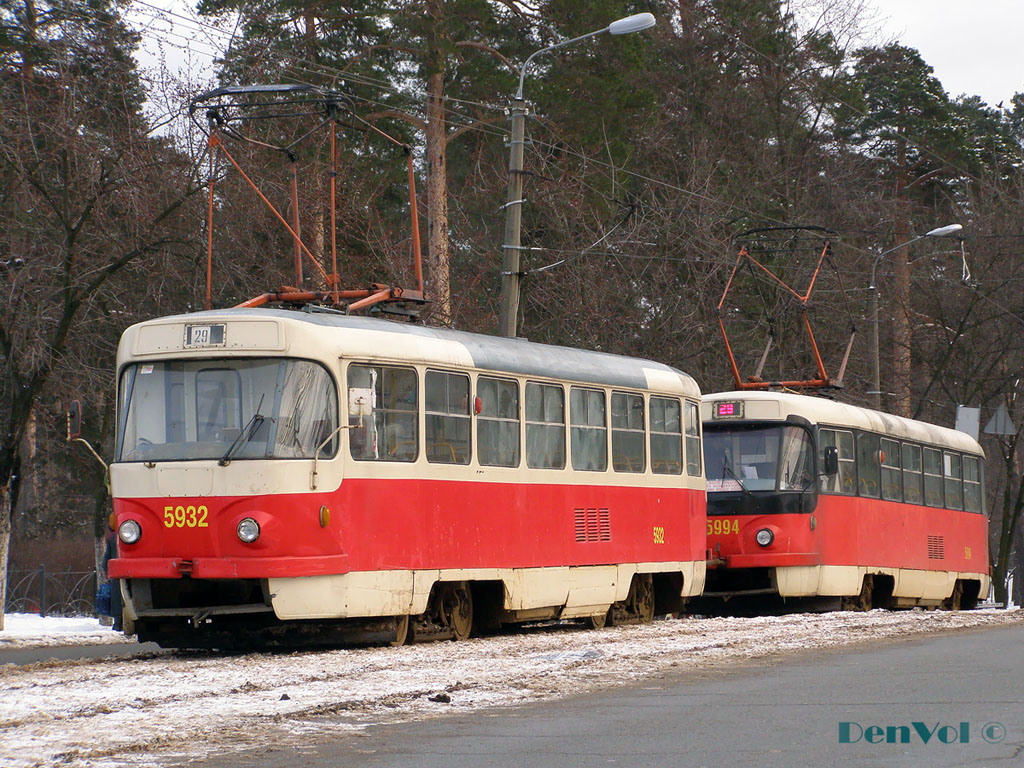 Киев, Tatra T3SU № 5932; Киев, Tatra T3P № 5994