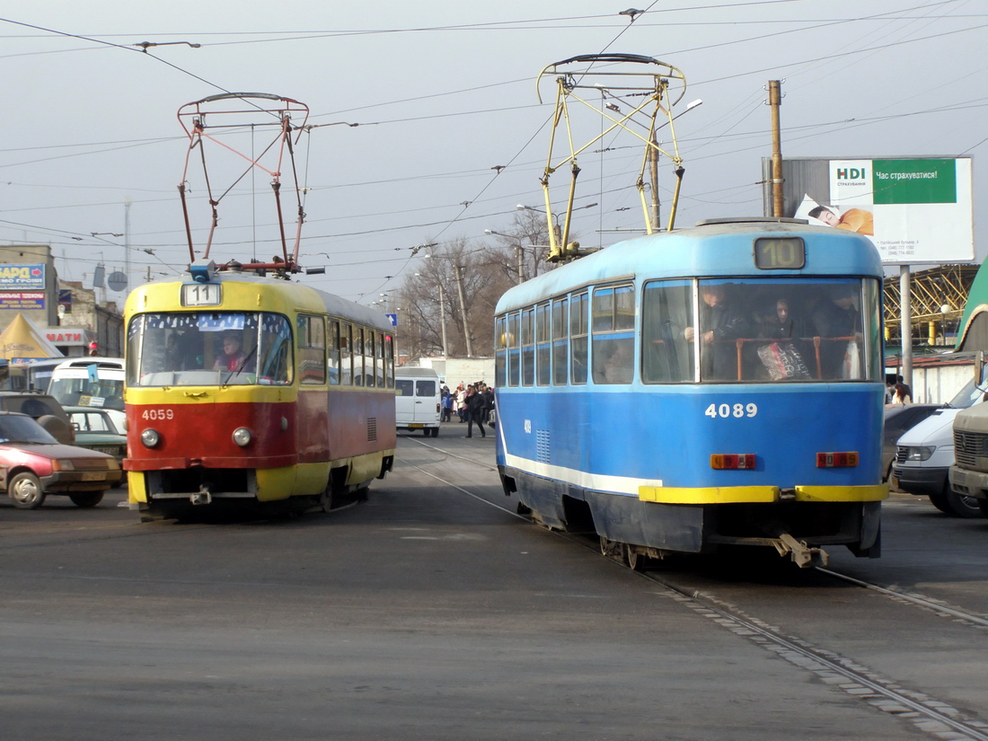 Одесса, Tatra T3SU № 4059; Одесса, Tatra T3R.P № 4089