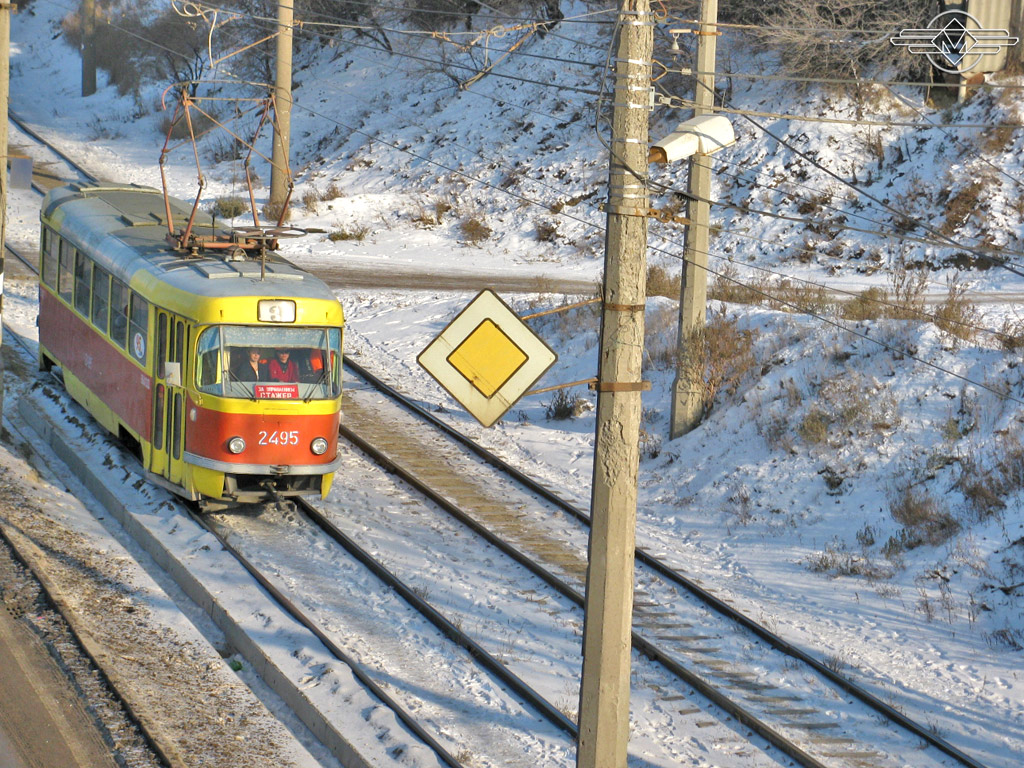 Волгоград, Tatra T3SU (двухдверная) № 2495