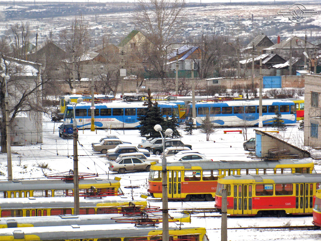 Волгоград, Tatra T3SU № 5815; Волгоград, Tatra T3SU № 5820; Волгоград, Tatra T3R.PV № 5836; Волгоград, Tatra T3R.PV № 5837; Волгоград — Депо: [5] Трамвайное депо № 5