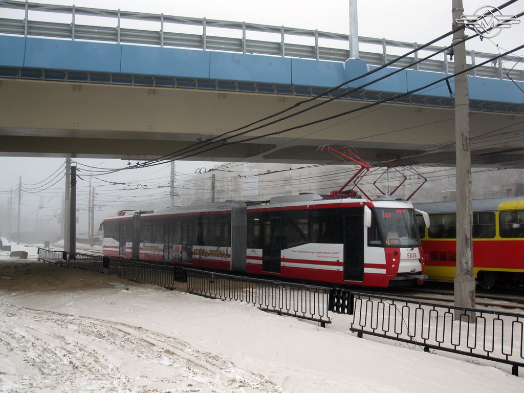 Волгоград, 71-154 (ЛВС-2009) № 5838; Волгоград — Трамвайные линии: [5] Пятое депо — Скоростной трамвай
