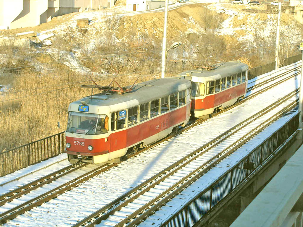 Volgograd, Tatra T3SU # 5785; Volgograd, Tatra T3SU # 5780; Volgograd — Tram lines: [5] Fifth depot — Tram rapid transit