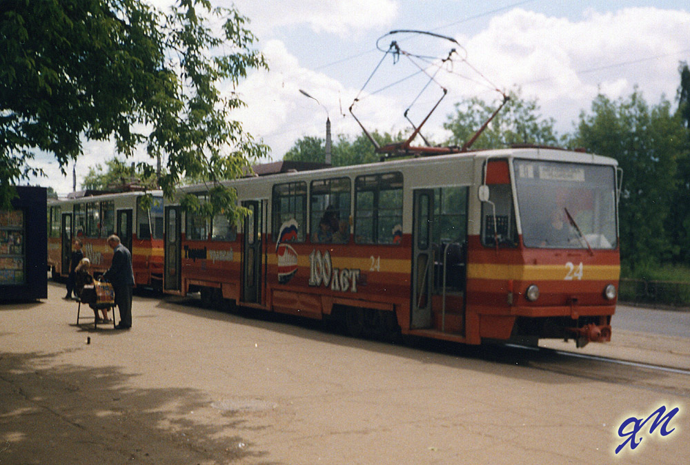 Twer, Tatra T6B5SU Nr. 24; Twer, Tatra T6B5SU Nr. 34; Twer — Streetcar lines: Moskovsky District; Twer — Tver Tramway at the Turn of the XX and XXI Centuries (2000-2001)