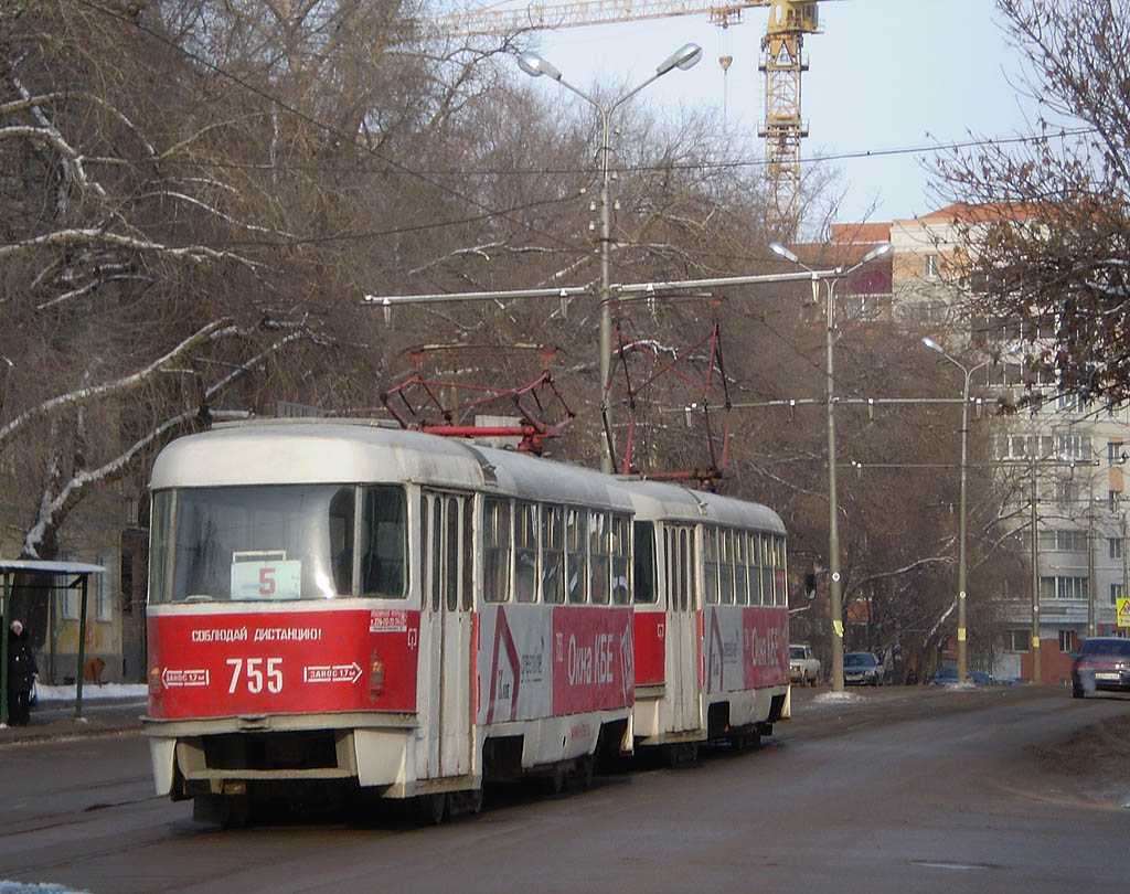 Самара, Tatra T3SU (двухдверная) № 755