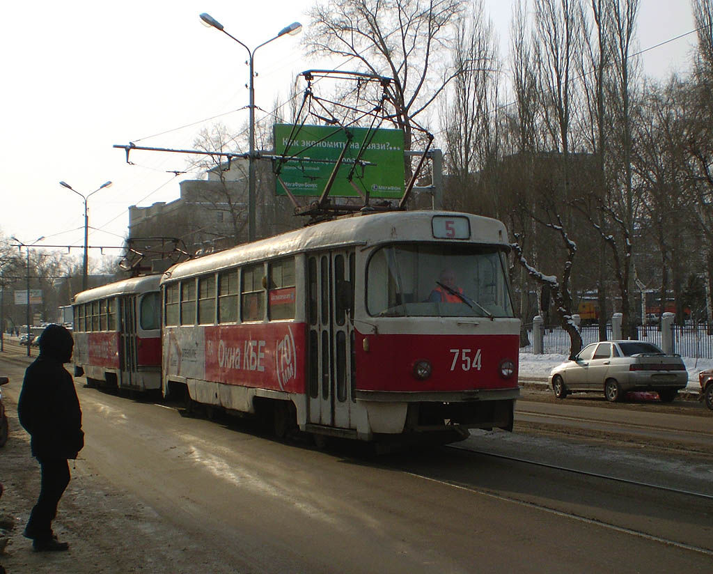 Самара, Tatra T3SU (двухдверная) № 754
