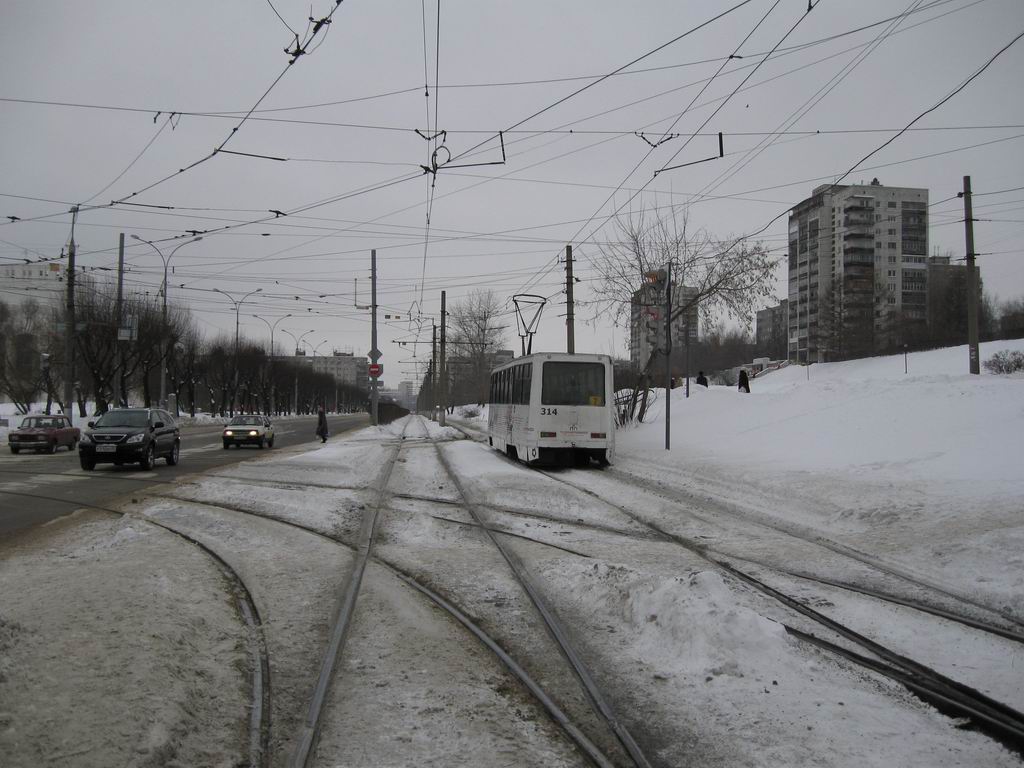 Пермь, 71-605 (КТМ-5М3) № 314; Пермь — Трамвайные линии и инфраструктура