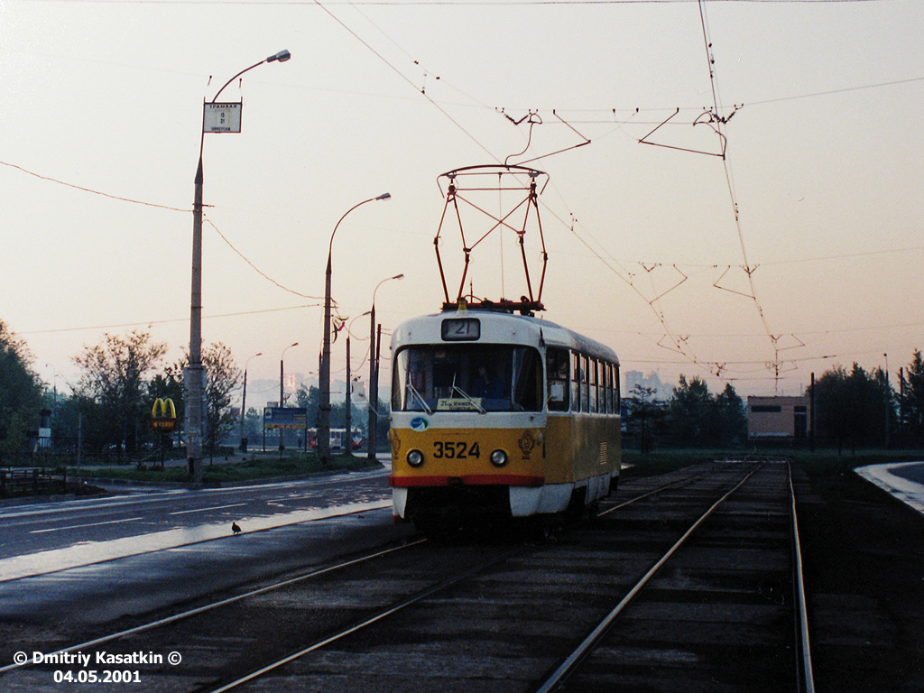 Москва, Tatra T3SU № 3524