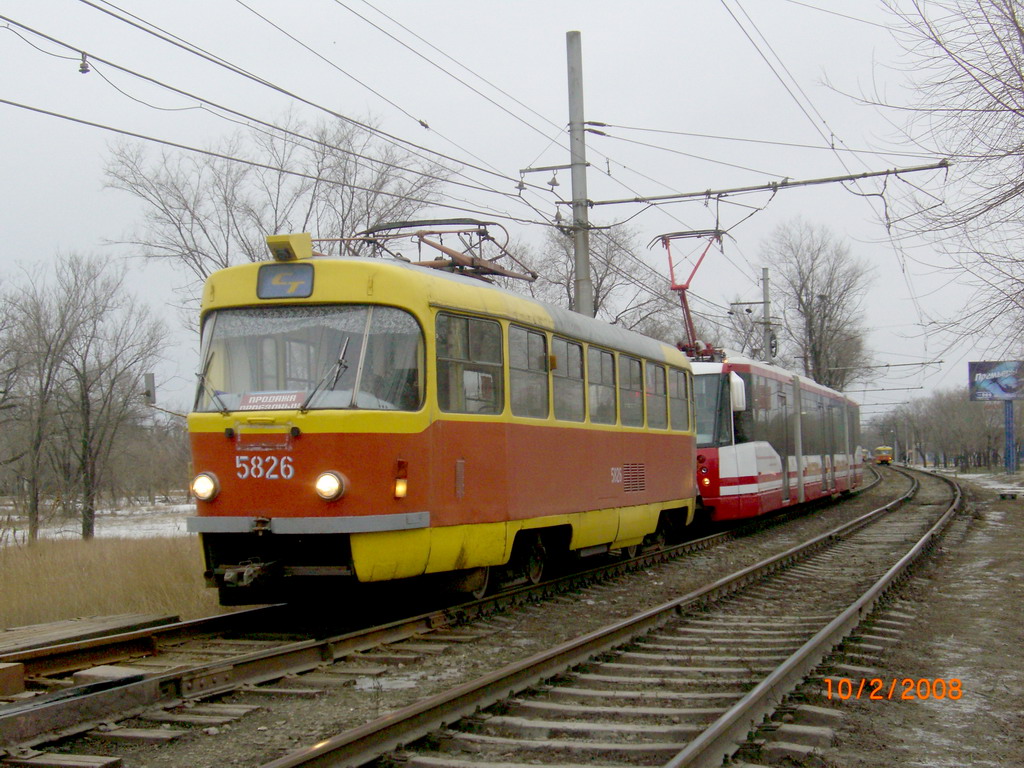 Волгоград, Tatra T3SU № 5826; Волгоград — Трамвайные линии: [5] Пятое депо — Скоростной трамвай