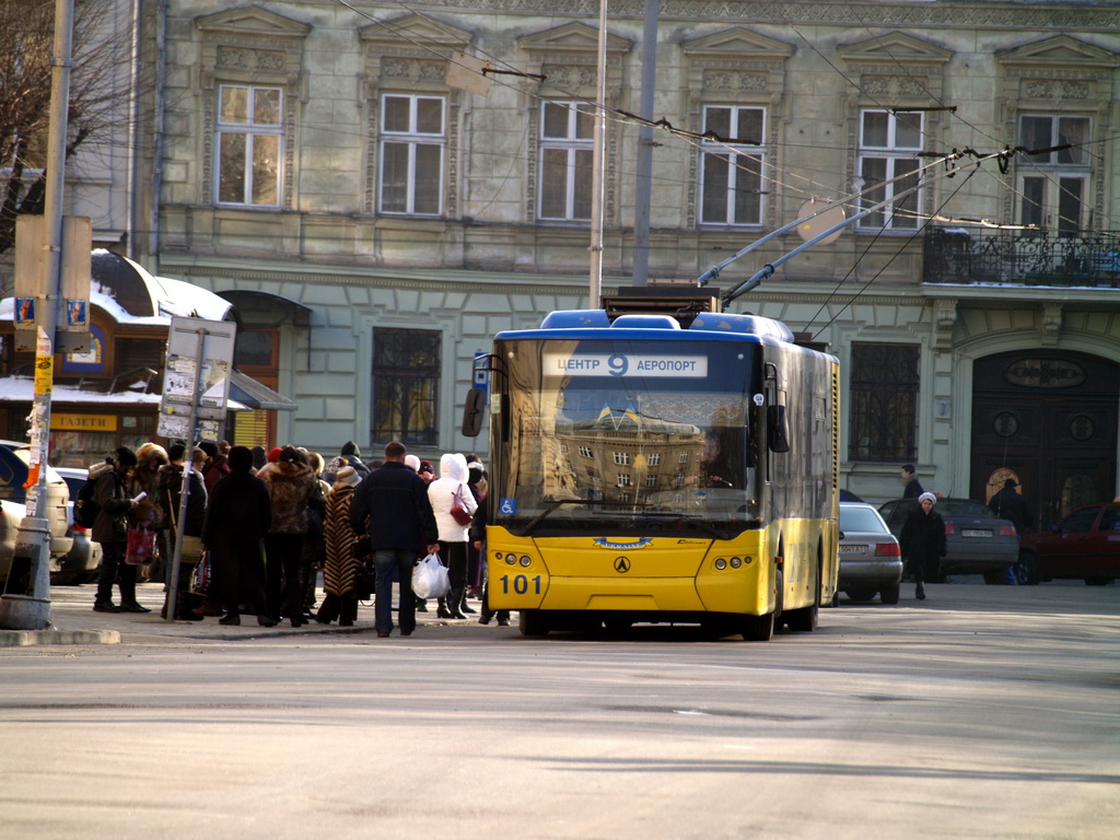Львов, ЛАЗ E183D1 № 101