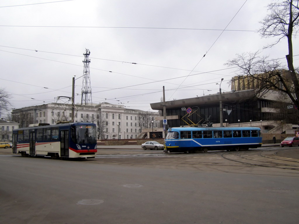 Одесса, К1 № 7009; Одесса, Tatra T3R.P № 4078