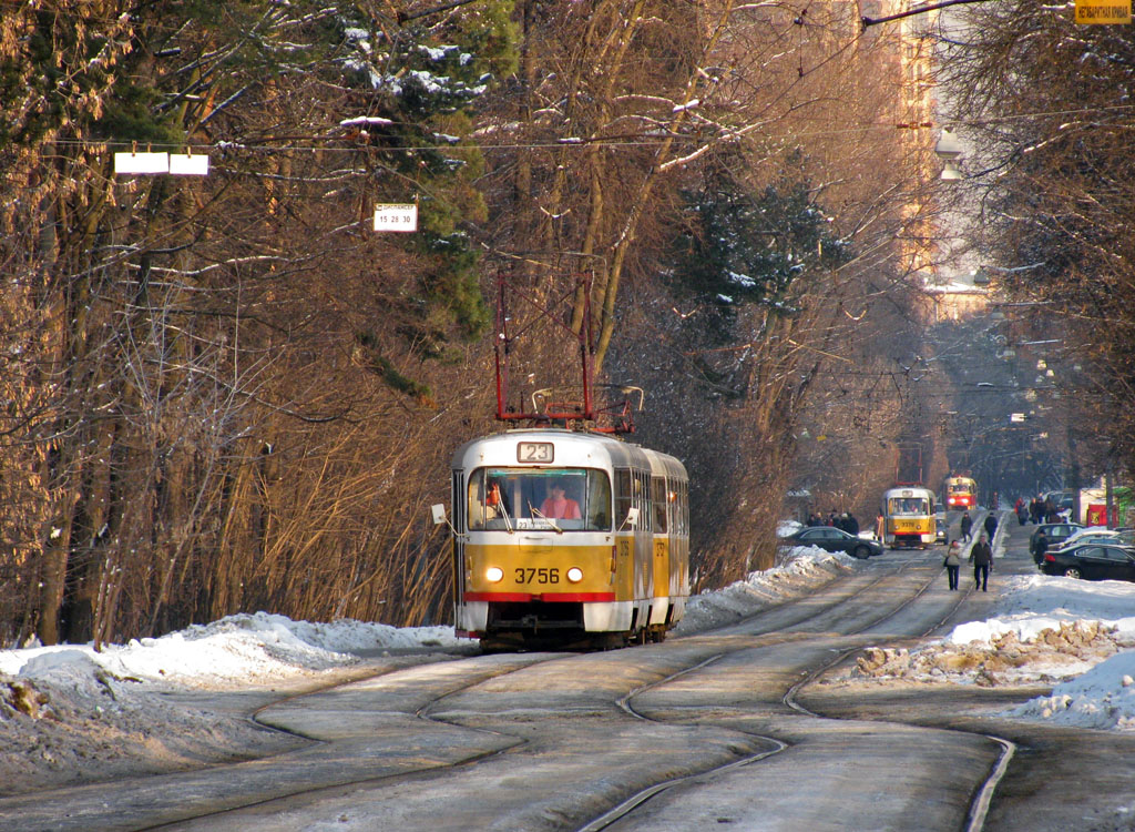 Москва, Tatra T3SU № 3756