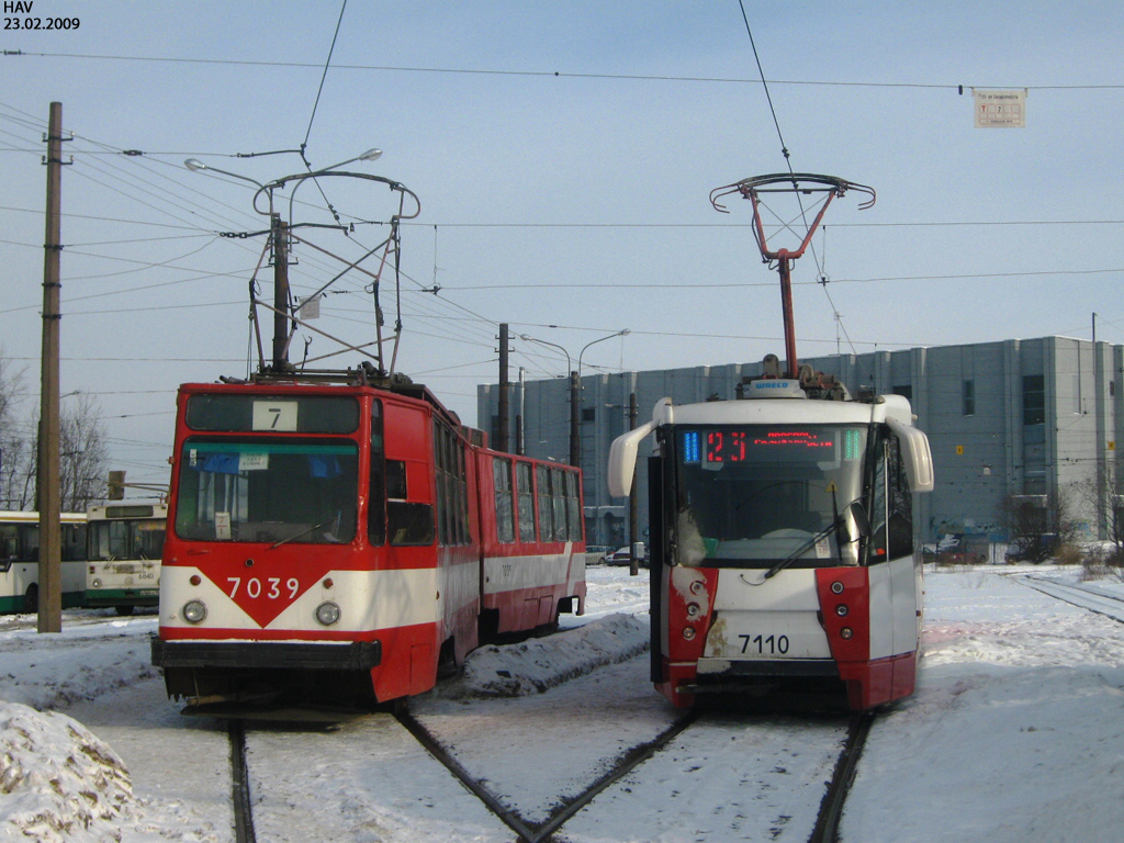 Sanktpēterburga, LVS-86K № 7039; Sanktpēterburga, 71-152 (LVS-2005) № 7110