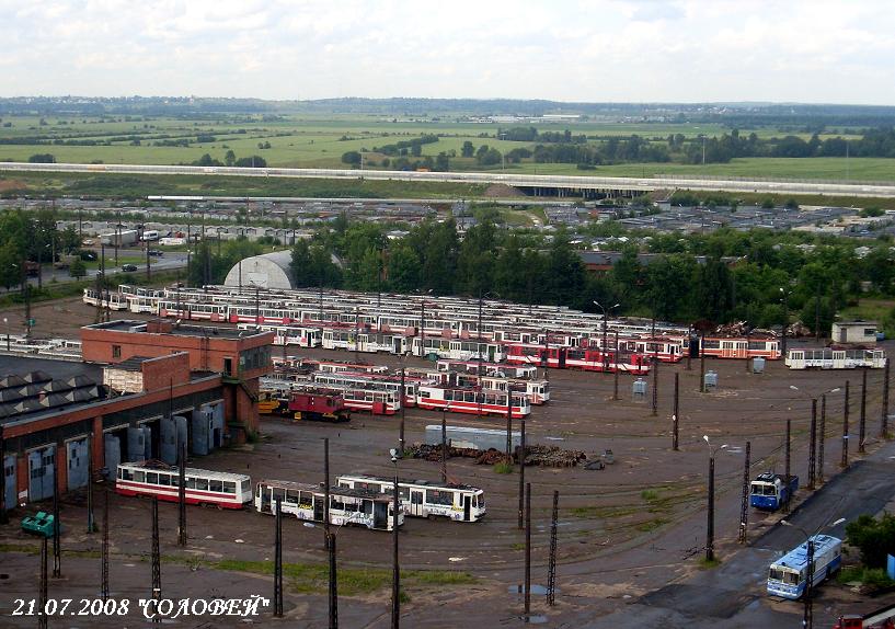 Sankt-Peterburg — Joint tramway-trolleybus depot