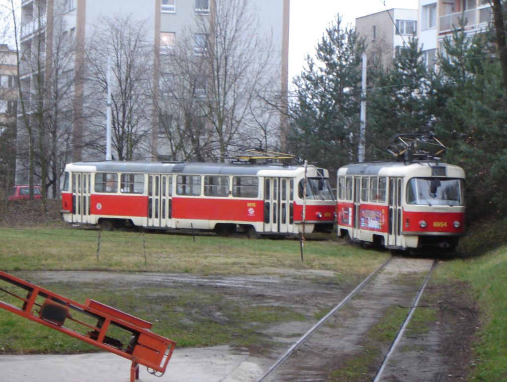 Прага, Tatra T3 № 6910; Прага, Tatra T3 № 6954; Прага — Трамвайные депо