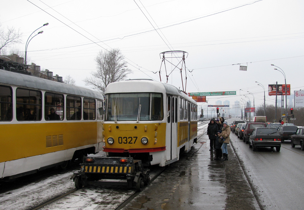 Москва, Желобоочистительная тележка № б/н; Москва, Tatra T3SU № 0327
