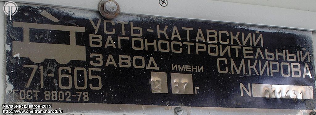 Chelyabinsk, 71-605 (KTM-5M3) Nr. 2015; Chelyabinsk — Plates