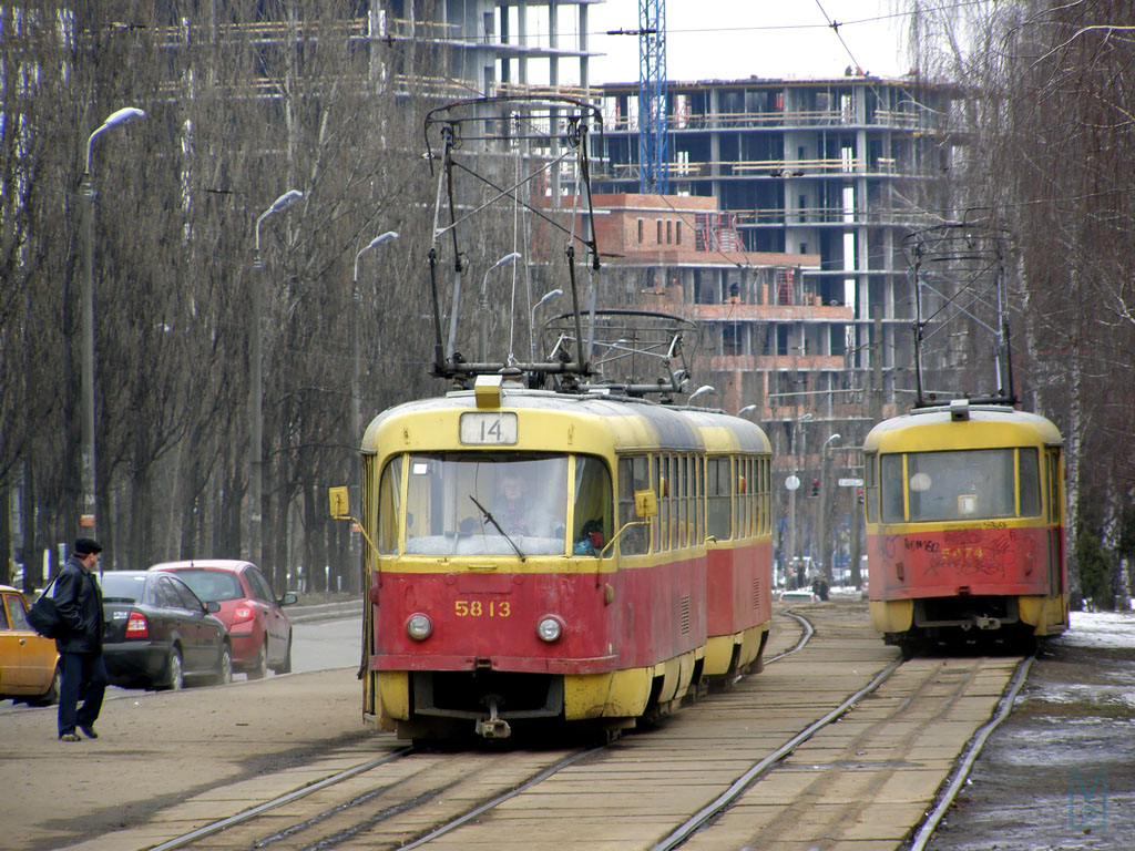 Киев, Tatra T3SU № 5813; Киев, Tatra T3SU № 5474