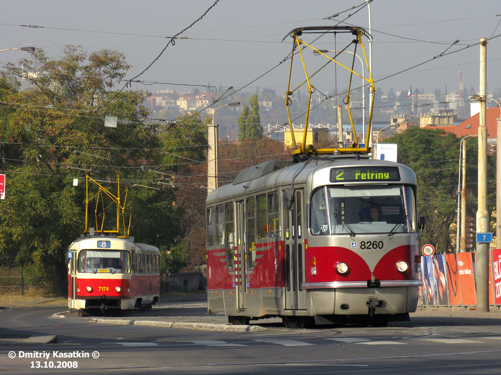 Прага, Tatra T3R.PLF № 8260; Прага, Tatra T3SUCS № 7174