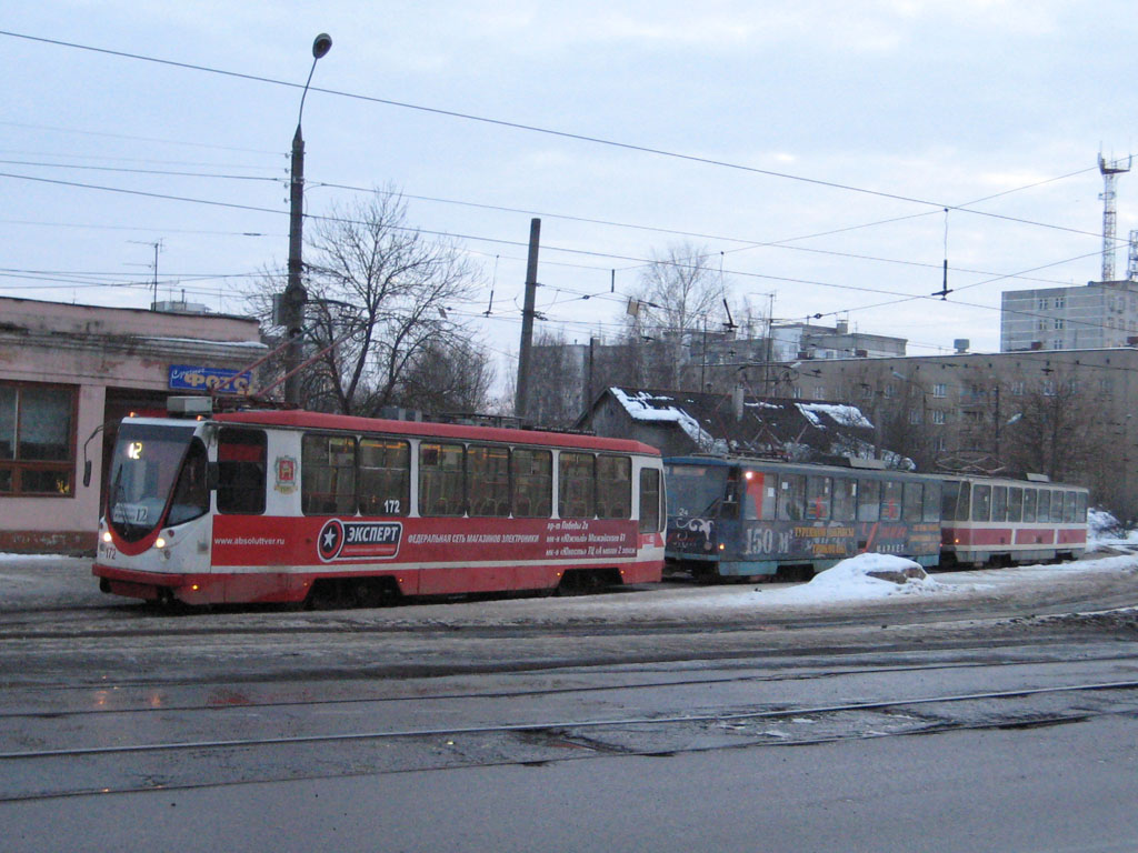 Тверь, 71-134А (ЛМ-99АЭН) № 172; Тверь, Tatra T6B5SU № 24; Тверь — Трамвайные конечные станции и разворотные кольца