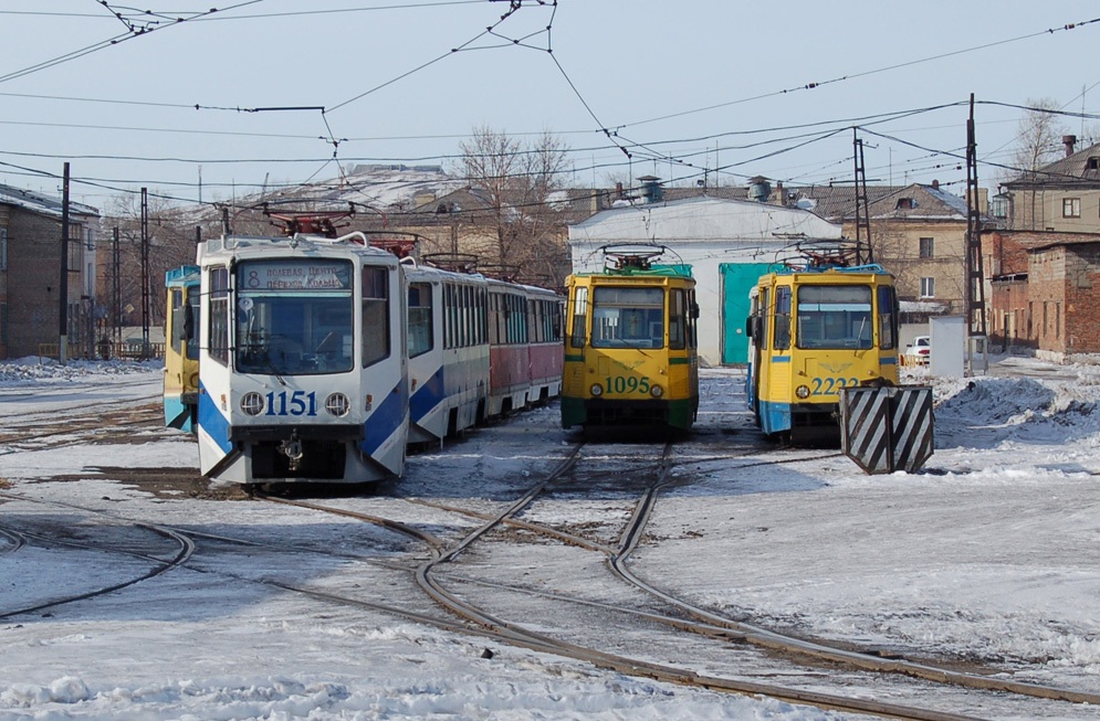 Магнитогорск, 71-608КМ № 1151; Магнитогорск, 71-605 (КТМ-5М3) № 1095