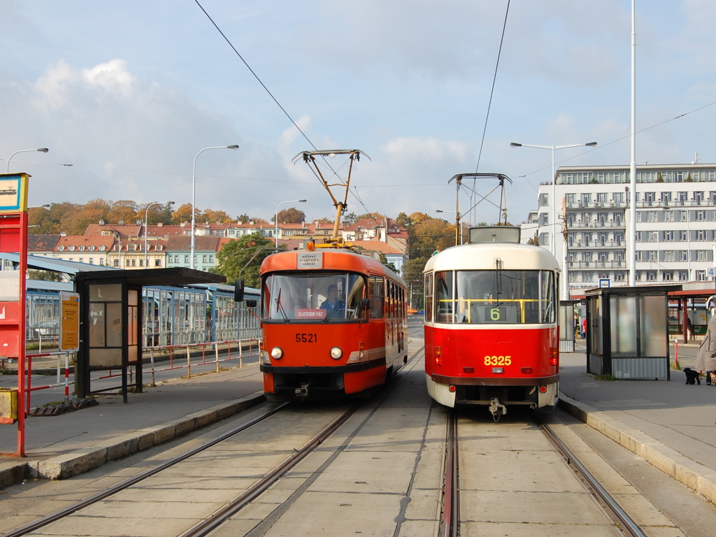 Прага, Tatra T3 № 5521; Прага, Tatra T3R.P № 8325