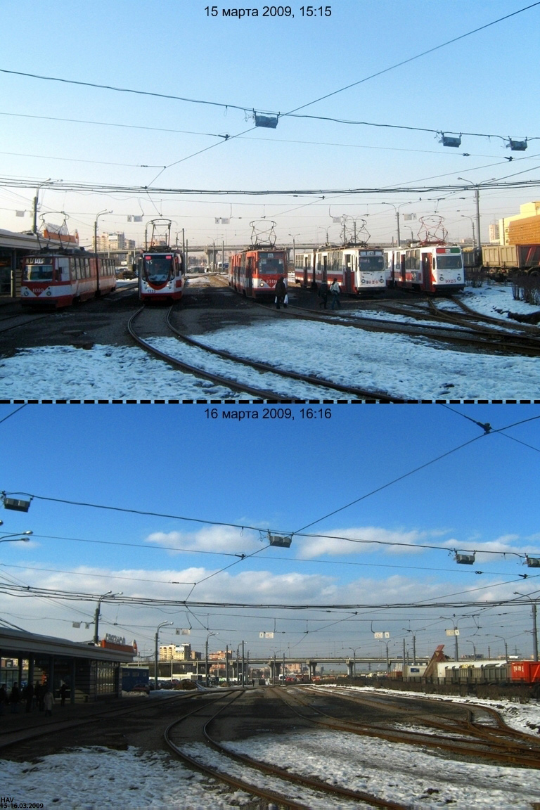 Санкт-Петербург, 71-134А (ЛМ-99АВН) № 1333; Санкт-Петербург, ЛВС-86К № 1019; Санкт-Петербург, ЛВС-86К № 1024; Санкт-Петербург — Конечные станции и разворотные кольца