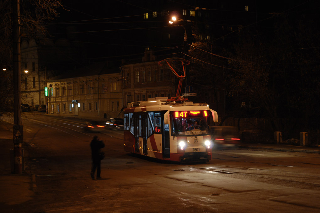 Nyizsnij Novgorod, 71-153 (LM-2008) — 2501; Nyizsnij Novgorod — Testing of new LM-2008 (71-153) tram car