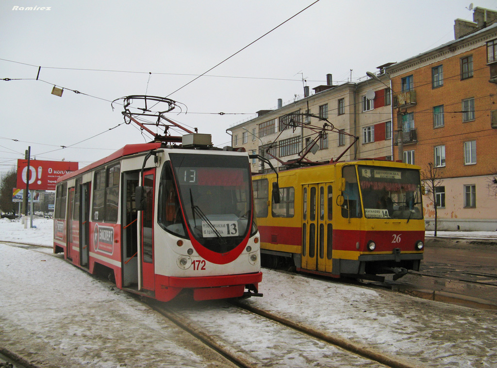 Тверь, 71-134А (ЛМ-99АЭН) № 172; Тверь, Tatra T6B5SU № 26