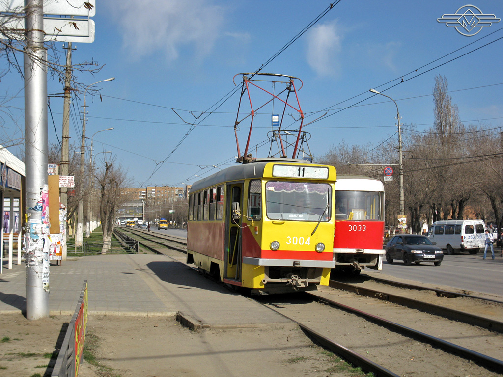 Волгоград, Tatra T3SU мод. ВЗСМ № 3004; Волгоград, Tatra T3SU (двухдверная) № 3033