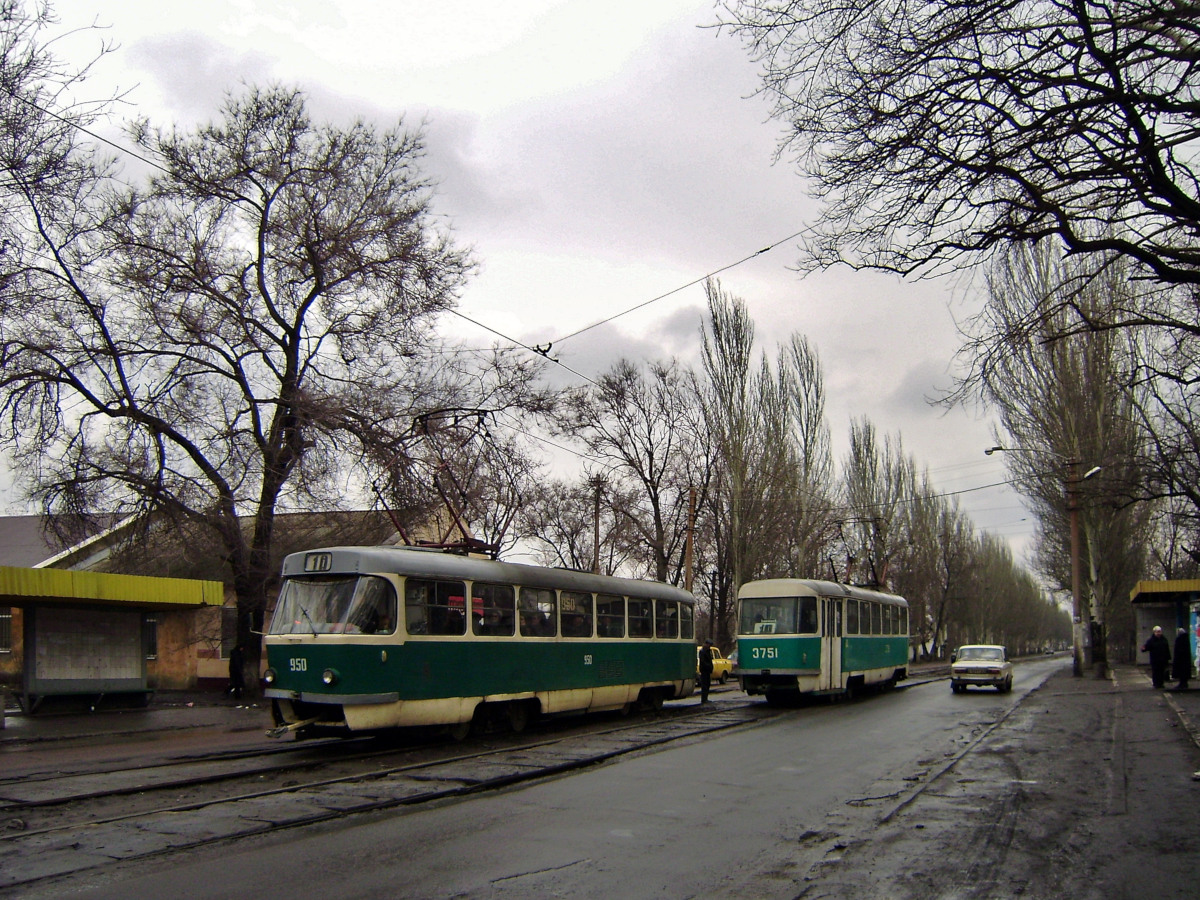 Donetsk, Tatra T3SU № 950; Donetsk, Tatra T3SU (2-door) № 3751