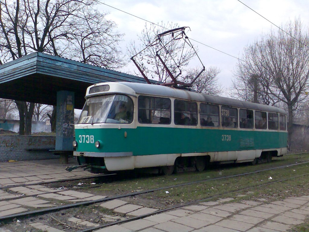 Донецк, Tatra T3SU (двухдверная) № 3738